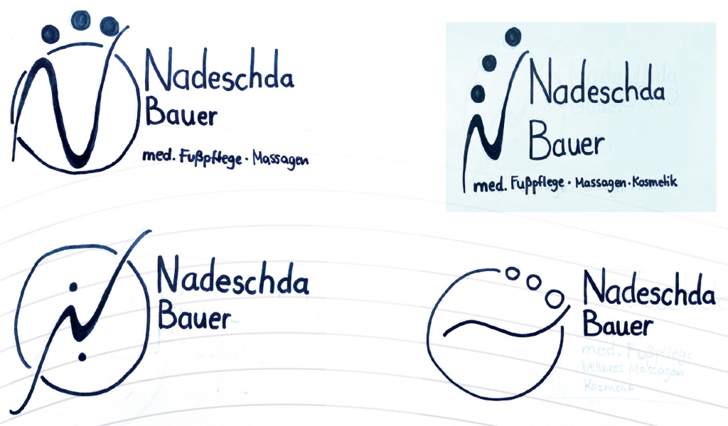 Erste Logo-Skizzen